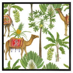 "Andrew Lee Camels & Palm Trees (Picutre Frame) / 24X24"" / Brown" - thumbnail 3