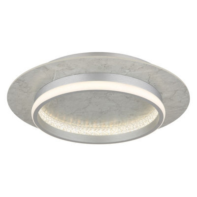 Luminosa Lighting Luminosa Mary 40Cm Integrated Led Semi Flush Ceiling Light Silver Colored Matt Led Dimmable 2700-6500K Remote Control Timer - image 1