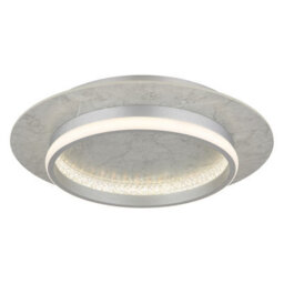 Luminosa Lighting Luminosa Mary 40Cm Integrated Led Semi Flush Ceiling Light Silver Colored Matt Led Dimmable 2700-6500K Remote Control Timer