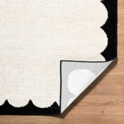 Livabliss Fossay Shaggy-Washable Cream Black Modern High Pile Living Bedroom Rug 160 X 213 Cm Easy Care, Non Shedding - thumbnail 4