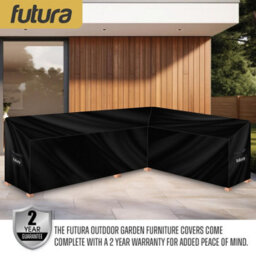 Futura Premium 600D L Shaped 260 X 210 X 80Cm Waterproof Garden Furniture Cover, Outdoor Patio Weatherproof Rattan Sofa Guard - thumbnail 8