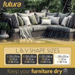 Futura Premium 600D L Shaped 260 X 210 X 80Cm Waterproof Garden Furniture Cover, Outdoor Patio Weatherproof Rattan Sofa Guard - thumbnail 4