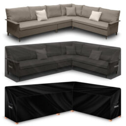 Futura Premium 600D L Shaped 260 X 210 X 80Cm Waterproof Garden Furniture Cover, Outdoor Patio Weatherproof Rattan Sofa Guard - thumbnail 1