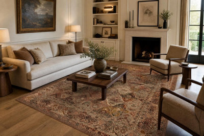 RugsX Wool Carpet Omega Kashmir Frame, Ornament, Pastel Red Green 200X300 Cm - image 1