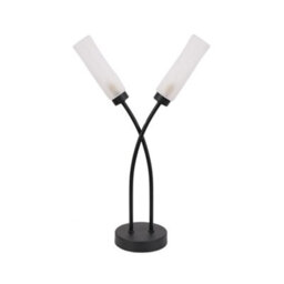 Valuelights Maya 2 Way Curved Arm Cross Over Matt Black Table Lamp For Living Room Hallway Bedside Light - thumbnail 2