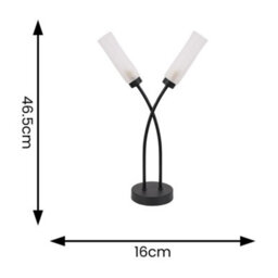 Valuelights Maya 2 Way Curved Arm Cross Over Matt Black Table Lamp For Living Room Hallway Bedside Light - thumbnail 6
