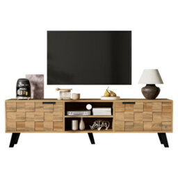 Btm Modern Tv Cabinet With 2 Doors And 2 Open Shelves  To  160.5 X 35.5 X 45 Cm(Color May Vary Slightly Depending On Lighting) - thumbnail 1