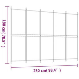 Berkfield 5-Panel Room Divider Brown 250X180 Cm Fabric - thumbnail 8