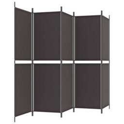 Berkfield 5-Panel Room Divider Brown 250X180 Cm Fabric - thumbnail 5