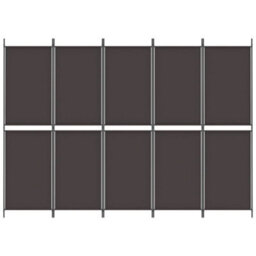 Berkfield 5-Panel Room Divider Brown 250X180 Cm Fabric - thumbnail 3