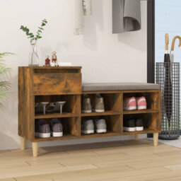 Walplus Shoe Cabinet Smoked Oak 102X36X60 Cm Engineered Wood - thumbnail 1