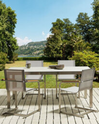 Beliani Set Of 4 Garden Chairs Cosoleto Stainless Steel Beige - thumbnail 2
