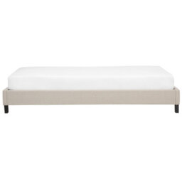 Beliani Everlume 3Ft Single Bed Frame Beige Linen-Look Fabric Slatted Bed Without Headboard - thumbnail 5