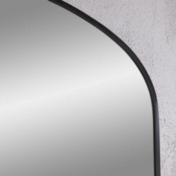The Online Mirror Shop Overmantle Mirror Liberty Arched Shape With Black Metal Frame- H 71Cm X W 93Cm X D 3Cm For Hanging Above The Fireplace, Side Table - thumbnail 3