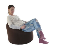 Bean Lazy Cotton Twill Chocolate Brown Bean Bag Large Size - thumbnail 2