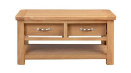 Buttercup Farm Bologna Coffee Table With 2 Drawers - L60 X W100 X H50 Cm - Oak