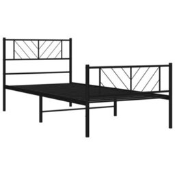 Berkfield Metal Bed Frame With Headboard And Footboard Black 75X190 Cm - thumbnail 4