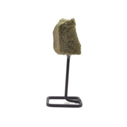 Epidote Mineral Specimen On Metal Stand Natural Crystal Display Piece - thumbnail 3