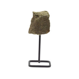 Epidote Mineral Specimen On Metal Stand Natural Crystal Display Piece - thumbnail 2
