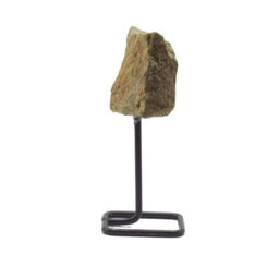 Epidote Mineral Specimen On Metal Stand Natural Crystal Display Piece - thumbnail 5