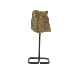 Epidote Mineral Specimen On Metal Stand Natural Crystal Display Piece - thumbnail 4
