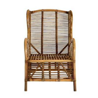 Orsina Grey Natural Kubu Rattan Chair, Easy To Clean Kubu Rattan Dining Chair - image 1