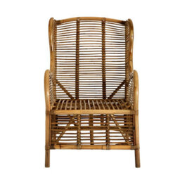 Orsina Grey Natural Kubu Rattan Chair, Easy To Clean Kubu Rattan Dining Chair