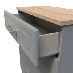 Sevilla Ready Assembled Matt Dark Grey Light Oak Effect 3 Drawer Deep Chest (H)885mm (W)765mm (D)415mm - thumbnail 5