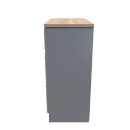Sevilla Ready Assembled Matt Dark Grey Light Oak Effect 3 Drawer Deep Chest (H)885mm (W)765mm (D)415mm - thumbnail 6