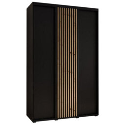Arte Modern Black Matt Sapporo Sliding Door Wardrobe 160Cm - Ample Storage (H2050mm W1600mm D600mm) - thumbnail 2