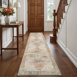 Decoranddecor Hallway Runners, Washable Rugs, Carpet Runner Rug, 60X240Cm, Non-Slip, Pet Friendly, Traditional Rug - Novera - thumbnail 1
