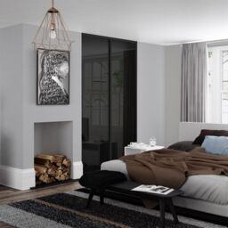 Spacepro Classic Non-Mirrored Black 2 Door Sliding Wardrobe Door Kit (H)2220mm (W)1793mm - thumbnail 3