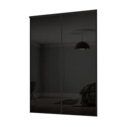 Spacepro Classic Non-Mirrored Black 2 Door Sliding Wardrobe Door Kit (H)2220mm (W)1793mm - thumbnail 1