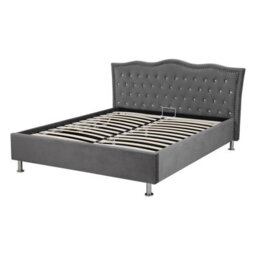 Beliani Ottoman Bed Velvet Metz 140 X 200 Cm (Eu Double) Dark Grey - thumbnail 7
