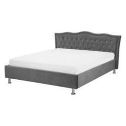 Beliani Ottoman Bed Velvet Metz 140 X 200 Cm (Eu Double) Dark Grey - thumbnail 6