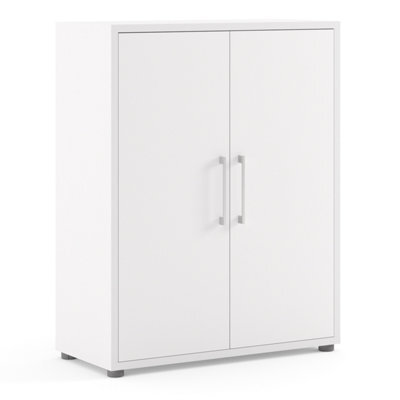 Furniture To Go Prima Bookcase 2 Shelves With 2 Doors In White - image 1