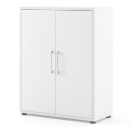 Furniture To Go Prima Bookcase 2 Shelves With 2 Doors In White - thumbnail 3