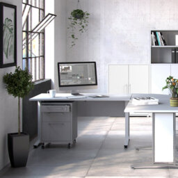 Furniture To Go Prima Bookcase 2 Shelves With 2 Doors In White - thumbnail 4