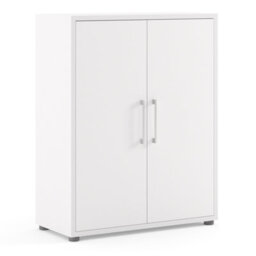 Furniture To Go Prima Bookcase 2 Shelves With 2 Doors In White - thumbnail 1