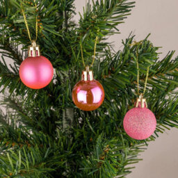 Shatchi 30mm/24Pcs Christmas Baubles Shatterproof Pink,tree Decorations - thumbnail 2