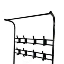 Oypla Coat Umbrella Stand Hat Shoe Rack Heavy Duty All Metal Black - thumbnail 4