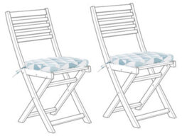 Beliani Set Of 2 Garden Chair Cushions Fiji 29 X 38 Cm Blue - thumbnail 5