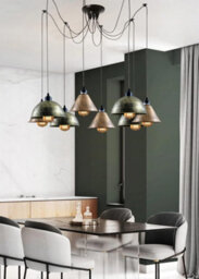 Vintage 8 Way Spider Chandelier Industrial Retro Ceiling Light Fixture - thumbnail 3