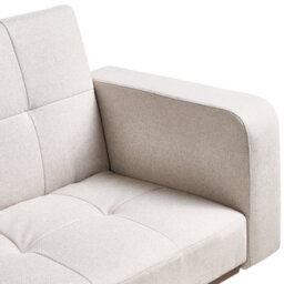 Wyld And Coco Novalux Sofa Bed Light Beige Tufted 3-Seater With Iron Legs - Click-Clack, 3-Position Backrest, Hidden Storage - thumbnail 8