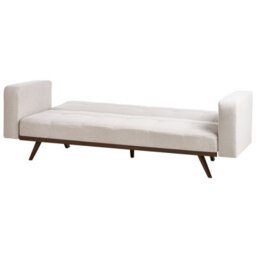 Wyld And Coco Novalux Sofa Bed Light Beige Tufted 3-Seater With Iron Legs - Click-Clack, 3-Position Backrest, Hidden Storage - thumbnail 4