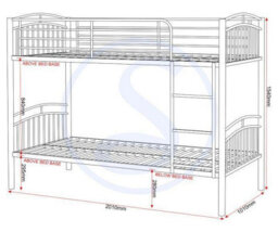 Seconique Ventura 3Ft Bunk Bed Black Finish Can Be Used As Two Beds - thumbnail 3