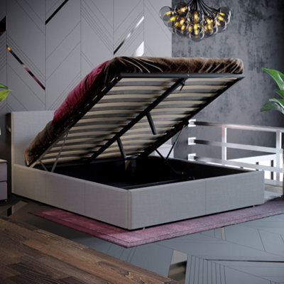 Lassic Vida Designs Veronica Light Grey Linen Ukfr 5Ft King Size Ottoman Bed Frame, 200 X 150Cm - image 1