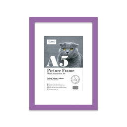 A5 Purple Picture Frame With Mount For A6 (10.5 X 14.8Cm - 4.1 X 5.8In) Poster, Photo, Artwork, Or Print.