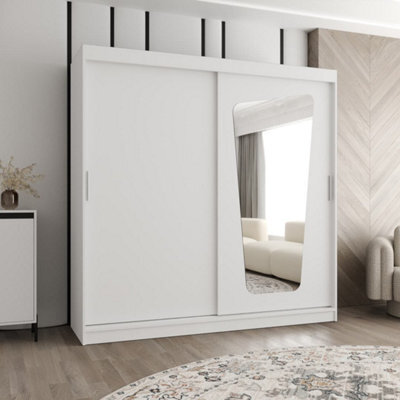 Arte White Sliding Wardrobe 200Cm - Eco-Conscious Storage For Modern Apartments - image 1