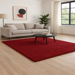 Uetian Red Medium Rug Soft Shaggy Rug For Room Hallways Living Room 5Cm Thick Pile Modren Look Red (120X170) - thumbnail 5